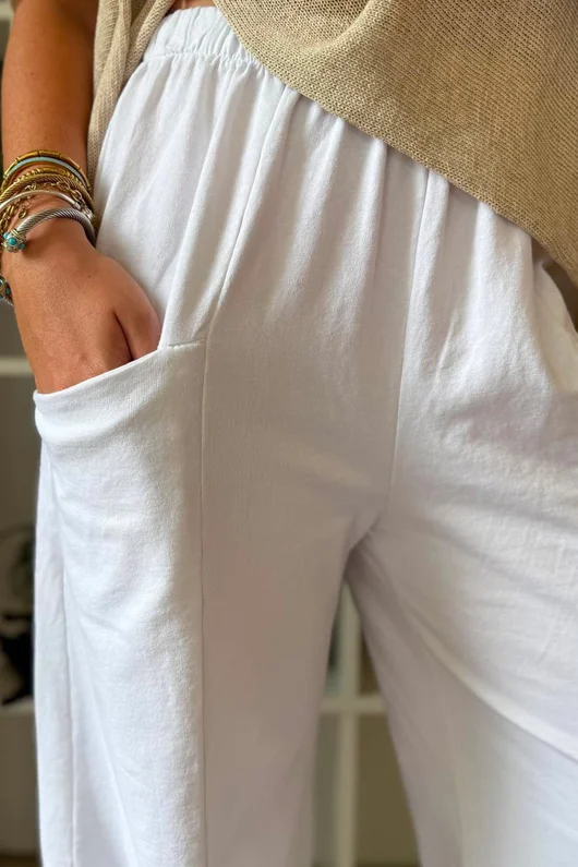 Lagen Relaxed Barrel Pant White